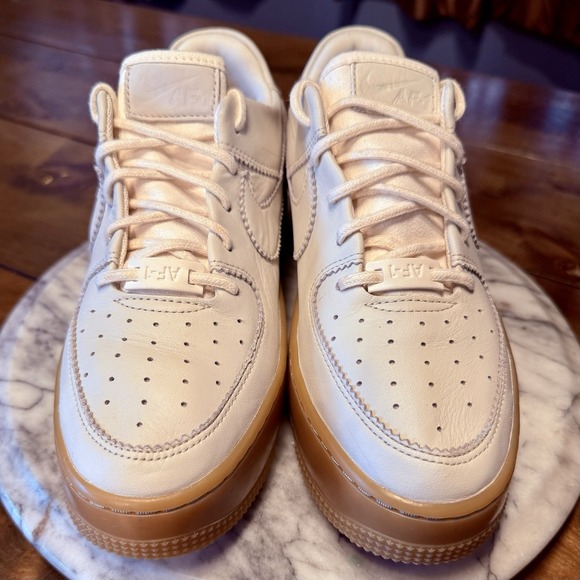 Nike Air Force 1 Sage Low LX Cream AR5409-100 Leather Low Trainer Women Sz 9 - Picture 2 of 7